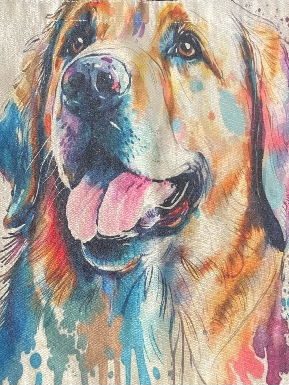 Colorful Watercolor Dog Tote Bag - Multicolor